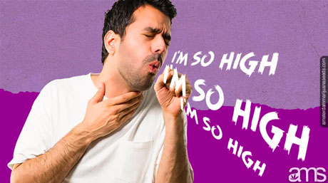 high on weed