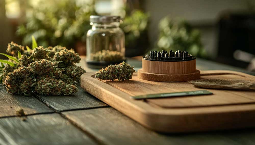 At-home THC potency testing kit with cannabis bud