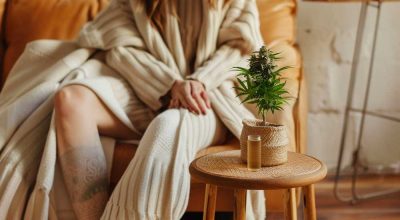 Relaxed person using cannabis for stress relief – adrenal fatigue and cannabis